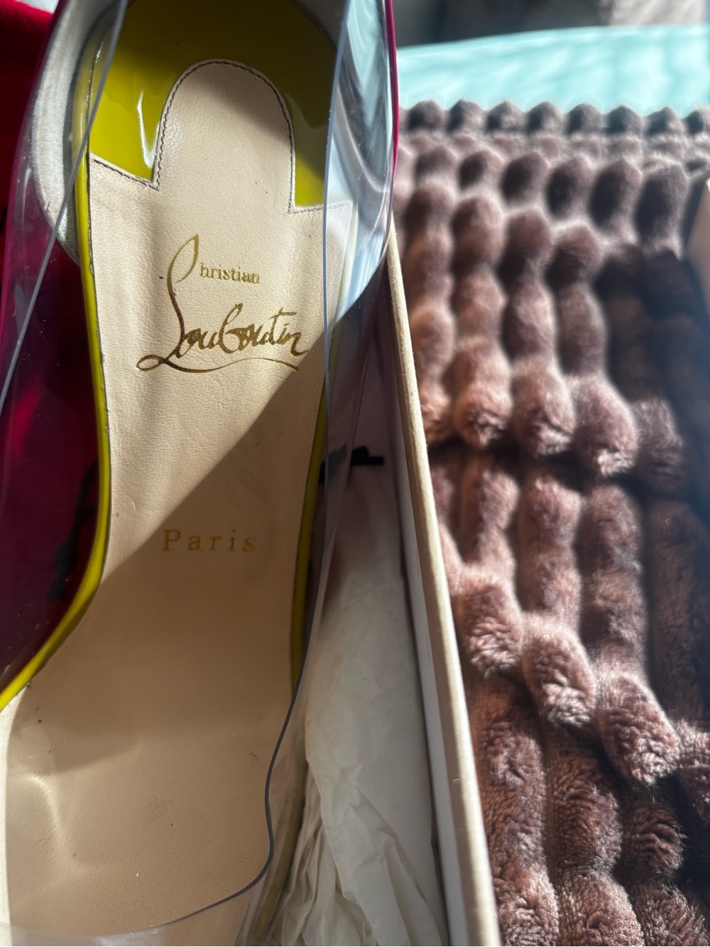 Christian Louboutin Debout 120 Patent PVC Pumps – Version Riviera